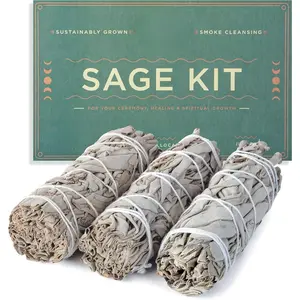 Handcrafted 4 Inch White Sage Sticks - Fresh, Natural California Sage Smudge Sticks with Instructions & Blessings - Wand Sage for Cleansing House Negative Energy & Other Smudging Rituals