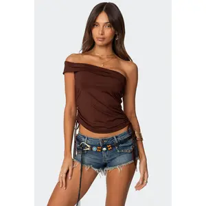 Yafa Asymmetric Off Shoulder Top
