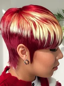 Pixie Cut Wig Human Hair Wigs 613/Red Blonde Color Short Layered Realistic Styling For Women Easily Maintainable Glueless Stylist Friendly Full Machine Made Wigs