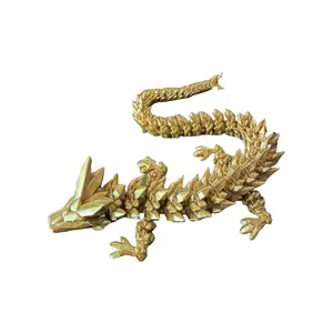 3D Printed Articulated Crystal Dragon - Designed by Cinderwing3D