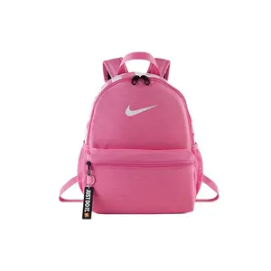 Nike Logo Print Zipper Closure Polyester Backpack for Women in Rose Pink