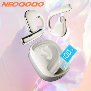 Open Ear Headphones, Dynamic Bass Boost Bluetooth 5.4 Air Conduction Wireless Earbuds w/16.2mm Large Driver, 50H Playtime, 3 EQ Modes, ENC Mic, IPX5, Lightweight Fit for Workout Running Onyx Black＆Pearl White