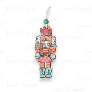 Pink Hand Drawn Nutcracker Christmas Ornament