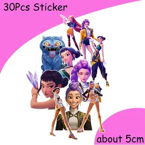 30pcs Cartoon Girl Stickers, DIY Decorative Stickers, Waterproof Vinyl Decals for Laptop & Water Bottle, Fun and Durable Decorations for Daily Use
