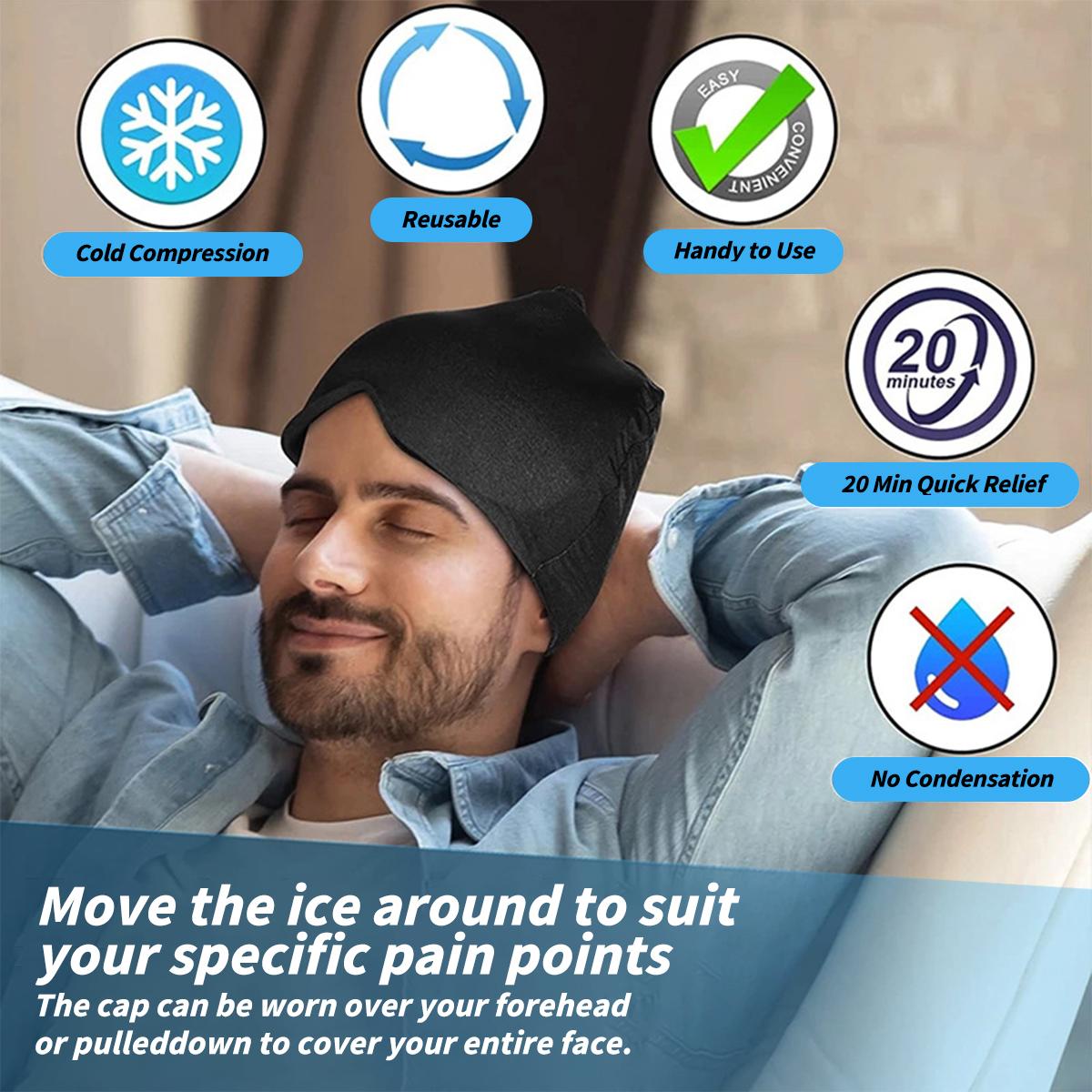 SGGUI Migraine Headache Relief Cap, Gel Ice Head Wrap, Hot and Cold Therapy, Headache Eyes Mask for Sinus, Puffy Eyes, Tension,Hangover and Stress Relief SGGUI Migraine Headache Relief Cap, Gel Ice Head Wrap, Hot and Cold Therapy, Headache Eyes Mask for Sinus, Puffy Eyes, Tension,Hangover and Stress Relief