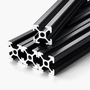 VEVOR 4PCS 39.4 in (1000mm) T Slot 4040 Aluminum Extrusion Profile, European Standard Anodized Linear Rail, High - Strength Extruded Aluminum Rail for 3D Printer, CNC Machine DIY, Laser Engraving, Black