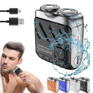 【2025 Best Gifts】Lightweight Mini Luggage Portable Electric Shavers for Men, with Cleaning Brush & Charging Cable & Storage Bag, Comfort Portable New Beard Shaver, USB Rechargeable Electric Razor