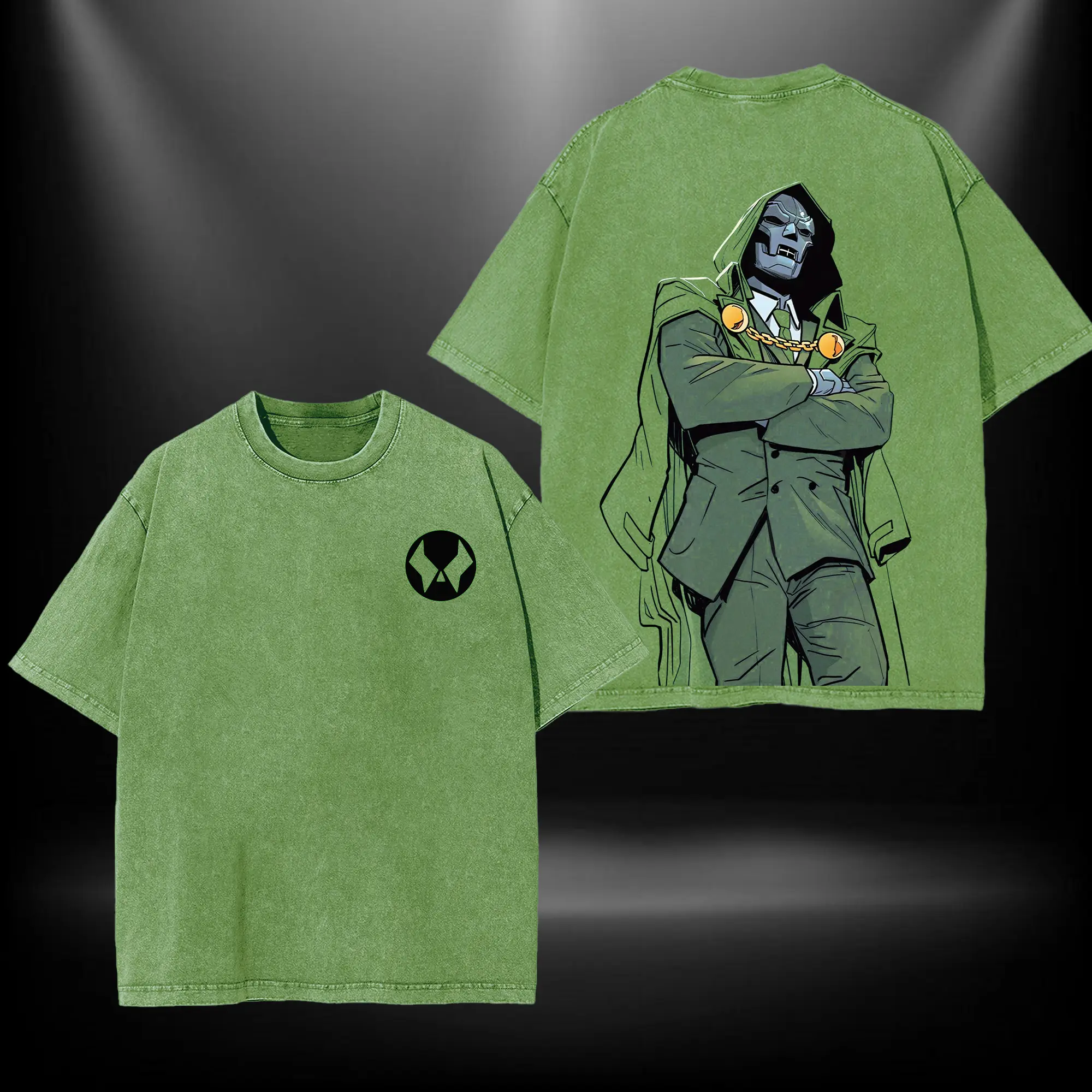 Dr.Doom Washed Tee Gift for movie fans Top Apparel Classic Oversized Seamless Simple Straight Man designer shirts Men's Regular Fit Floral Print Tee Heavyweight Cotton T-Shirts Casual Style Tee Green