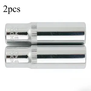 2-piece heavy-duty professional 10mm drive socket wrench set - featuring 1/4-inch drive deep sockets, suitable for impact drivers and standard drill bits, chrome-vanadium steel sockets
