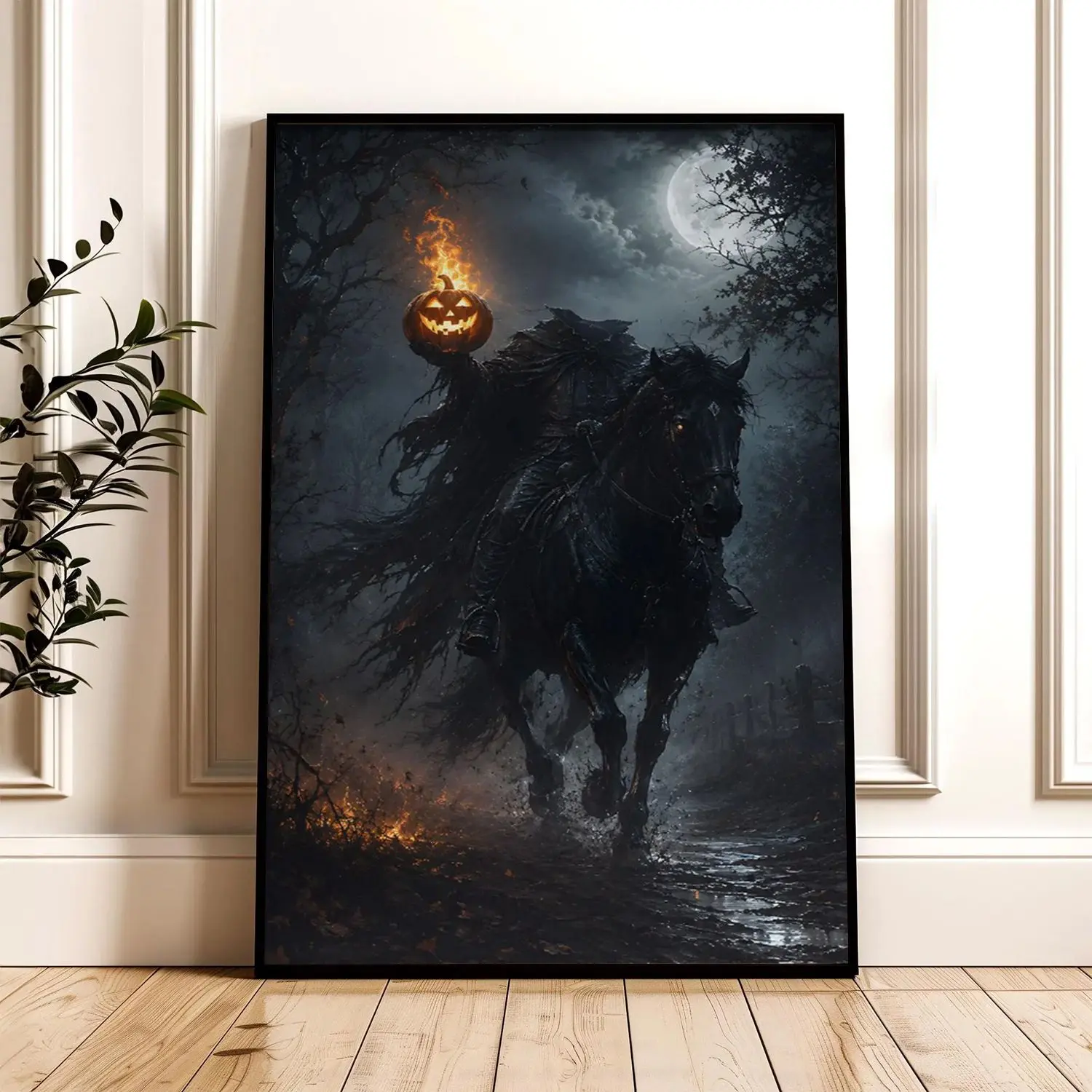 [25% OFF] [UNFRAMED]    Headless Horseman Wall Art, Gothic Halloween Decor, Jack O Lantern Poster Print, Autumn Spooky Home Decor