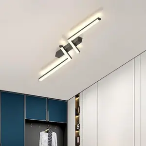 LED Ceiling Light, L-Shaped Design—Black—Warm White—Upward and Downward Lighting, Ideal for Living Rooms, Bedrooms, Home Offices, and Hallways—A Minimalist, Modern Ceiling Light for Home Interior Lighting
