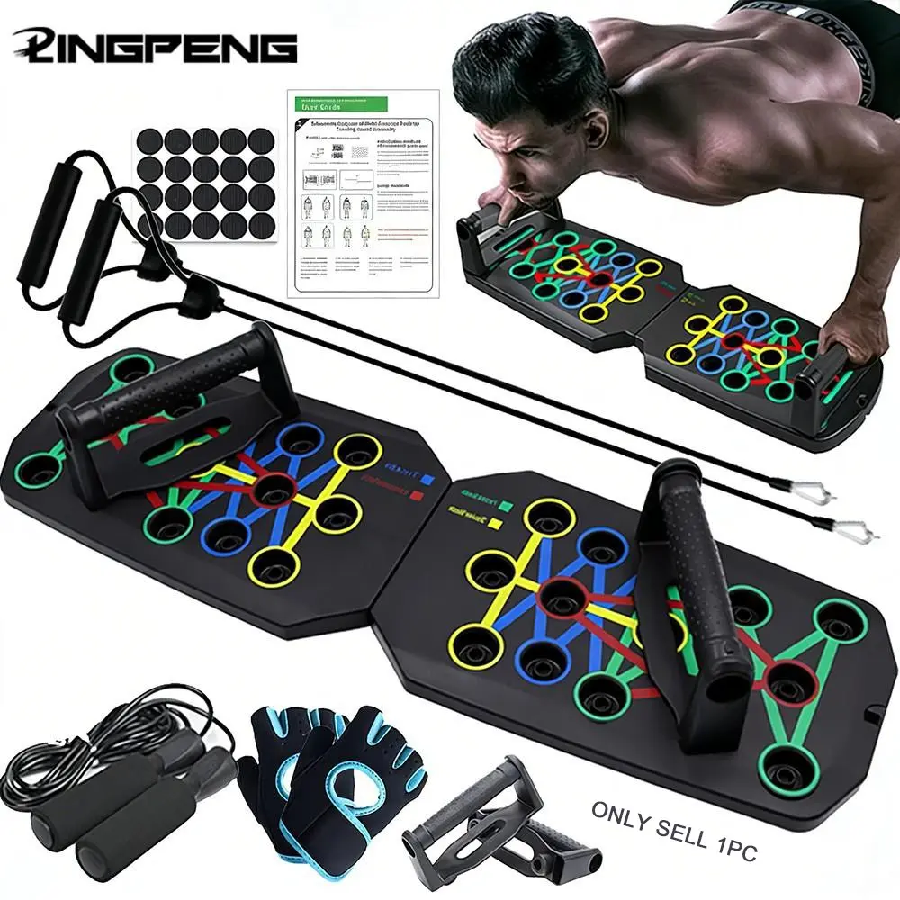 Push-up Board Set Portable Multifunctional Push-up Bar Foldable Fitness Equipment Abdominal Muscle Board For Chest Abdomen Arms/Back Training Push Up Stand Home Workout Gear Portable Exercise