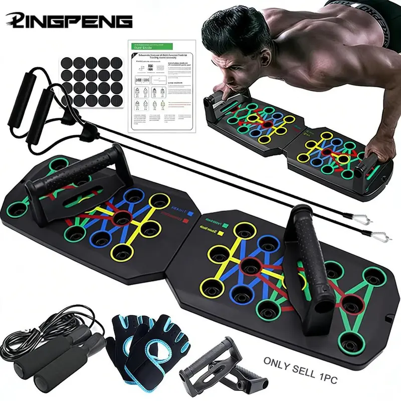 Multifunctional Push-Up Board Set, Foldable Fitness Equipment, Abdominal Muscle Board for Chest, Abdomen, Arms and Back Training, Portable Home Workout Gear for Exercise, Portable Exercise Tool
