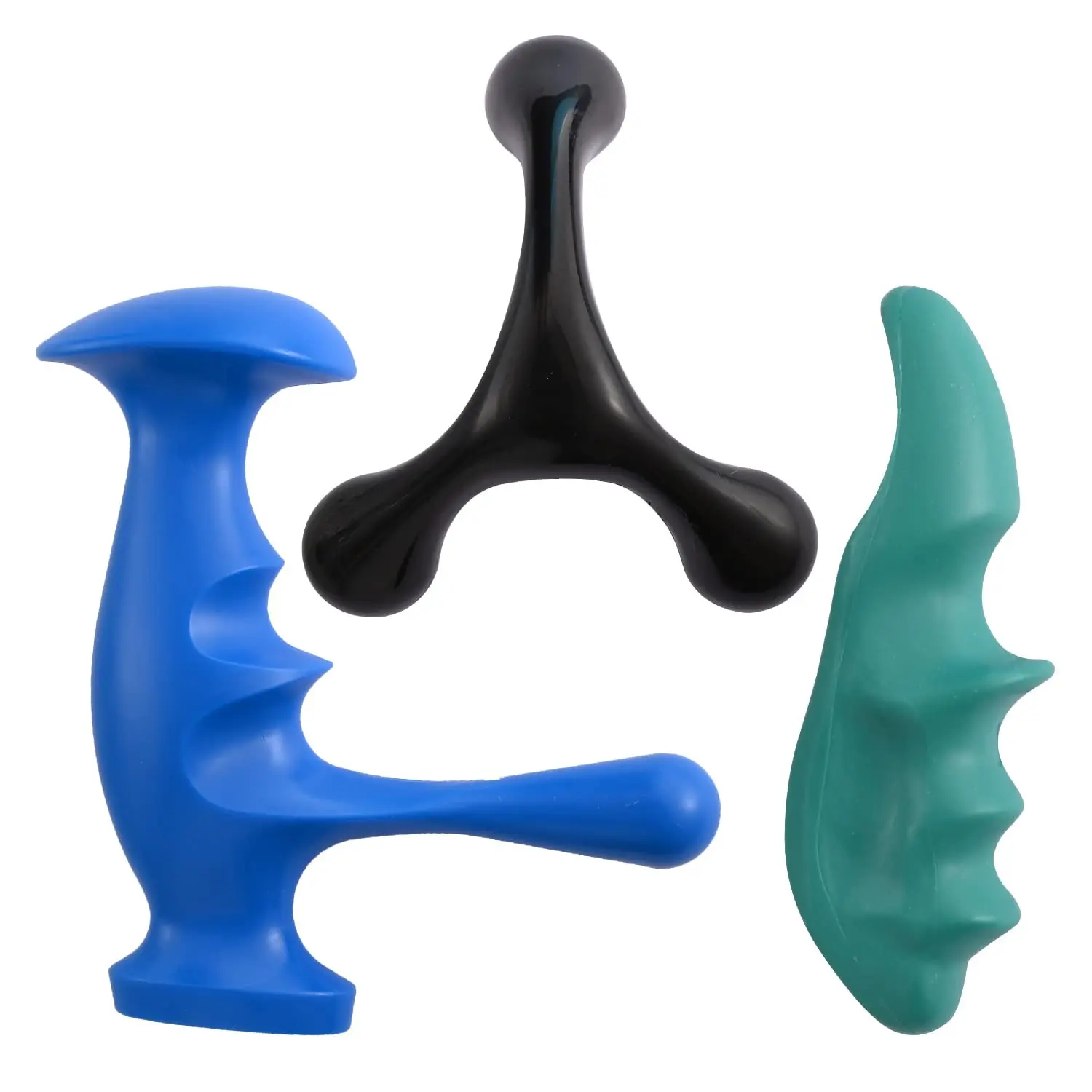 Manual Trigger Point Massage Tool, Full Body Deep Tissue Massager, 3-Legged Massage Knobs, Thumb Saver for Stress Relief, Body Care, Muscle Roller Stick