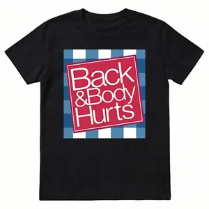 Women's Casual Cotton Graphic T-Shirt - Soft, Breathable Fashion Top with 'Back And Body Hurts' Statement Print, Short-Sleeve Relaxed Fit, Ideal for Spring & Summer,summervibes outdoorfun