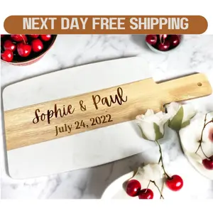Customized Engraved Wooden Marble Chopping Board - Kitchen Kitchenware for Valentine's, Housewarming Gifts for Loved Ones