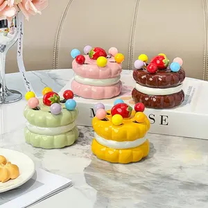 Luxury Stainless Steel Fruit Cookie Fork Set, Cute Mini Dessert Forks with Ceramic Storage Jar, Home High-End Tableware Decor
