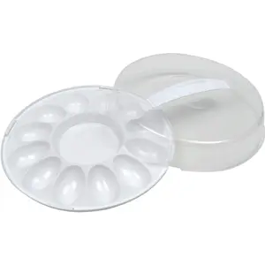 12-Egg Carrier with Lid, 10.375 x 3.5 in, Portable Plastic Egg Storage Container