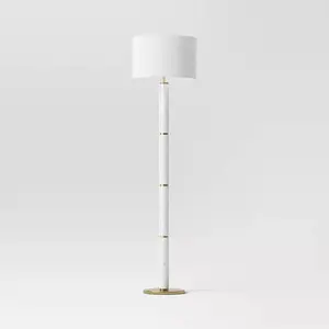 Threshold Faux Marble Stick Floor Lamp Modern Standing Linen Shade White