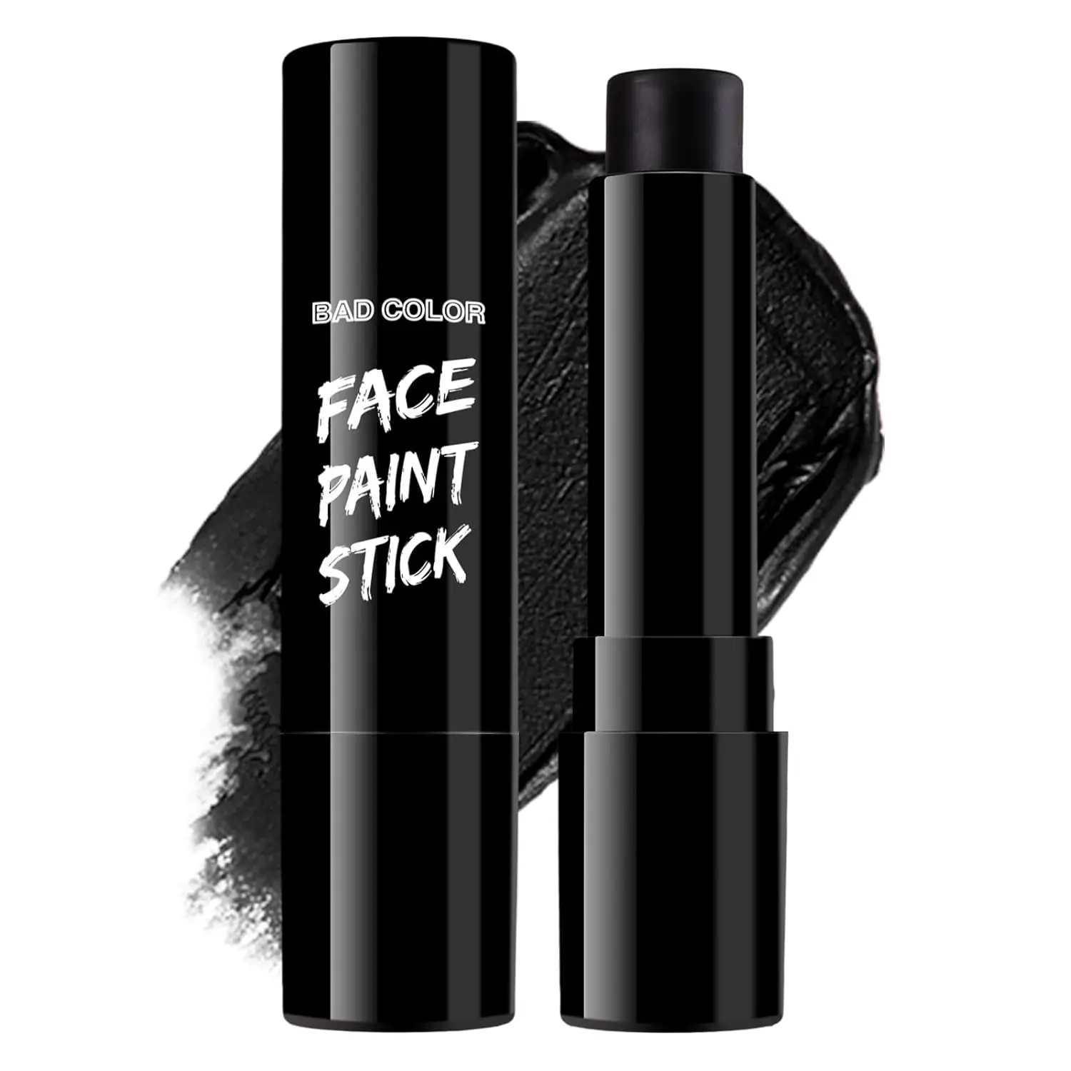 Face and Body Paint Stick, Black Waterproof Vegan Cream Cosmetic with a Smooth Finish for All Skin Types, Halloween SFX & Theatrical Cosplay, Setting, Face Paint Stick, Adults, Beauty Products, Goth Cosmetics, Stage, High Pigment, Blend, Light