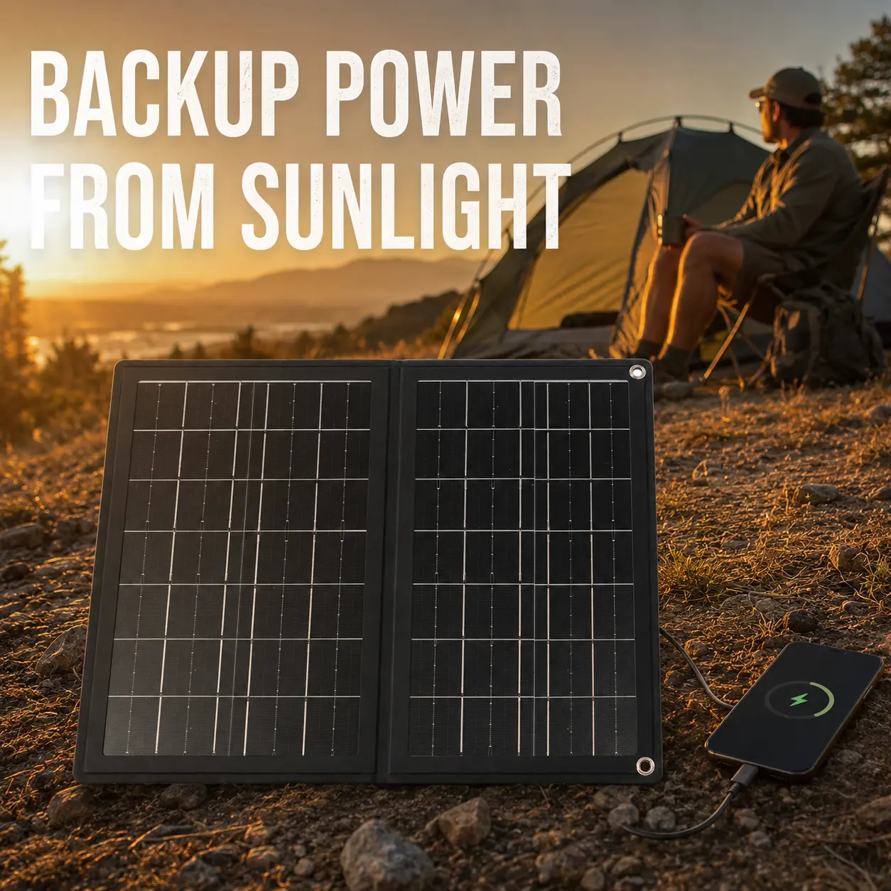 【Compact Foldable Solar Charging Panel, Monocrystalline Portable Solar Charger for Compatible USB Devices, Power Banks and Outdoor Lights, Backup Power Solution for RV Travel, Camping and Garden Use】
