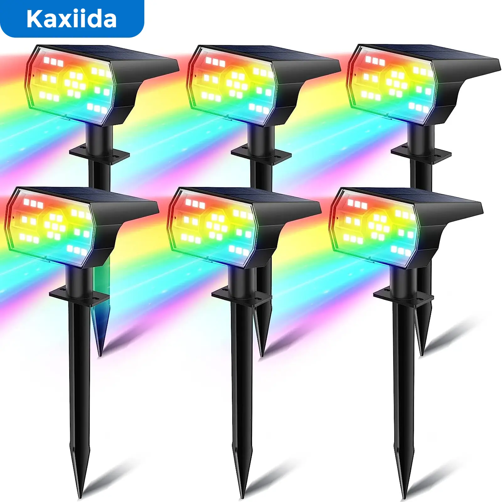 Kaxiida Solar Lights Outdoor Waterproof IP68, 56 LED 3 Lighting Modes Solar Powered Spot Light for Garden Landscaping Patio Decor-Ideal Festive Gift D