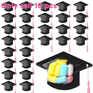 10 Pcs Graduation Cap Candy Box 2026 Class Grad Candy Dome Greeting Card Gift Idea with Tassel Chocolate Holder for Friend Students Teachers School Party Favors Candy Holder Graduation Gifts Supplies