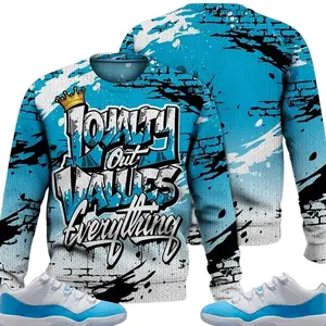 11 Low University Blue Outfits, Low University Blue 11s Ugly Sweater, Values Of Loyalty Drip Streetwear Unisex Sneaker Matching Shirts