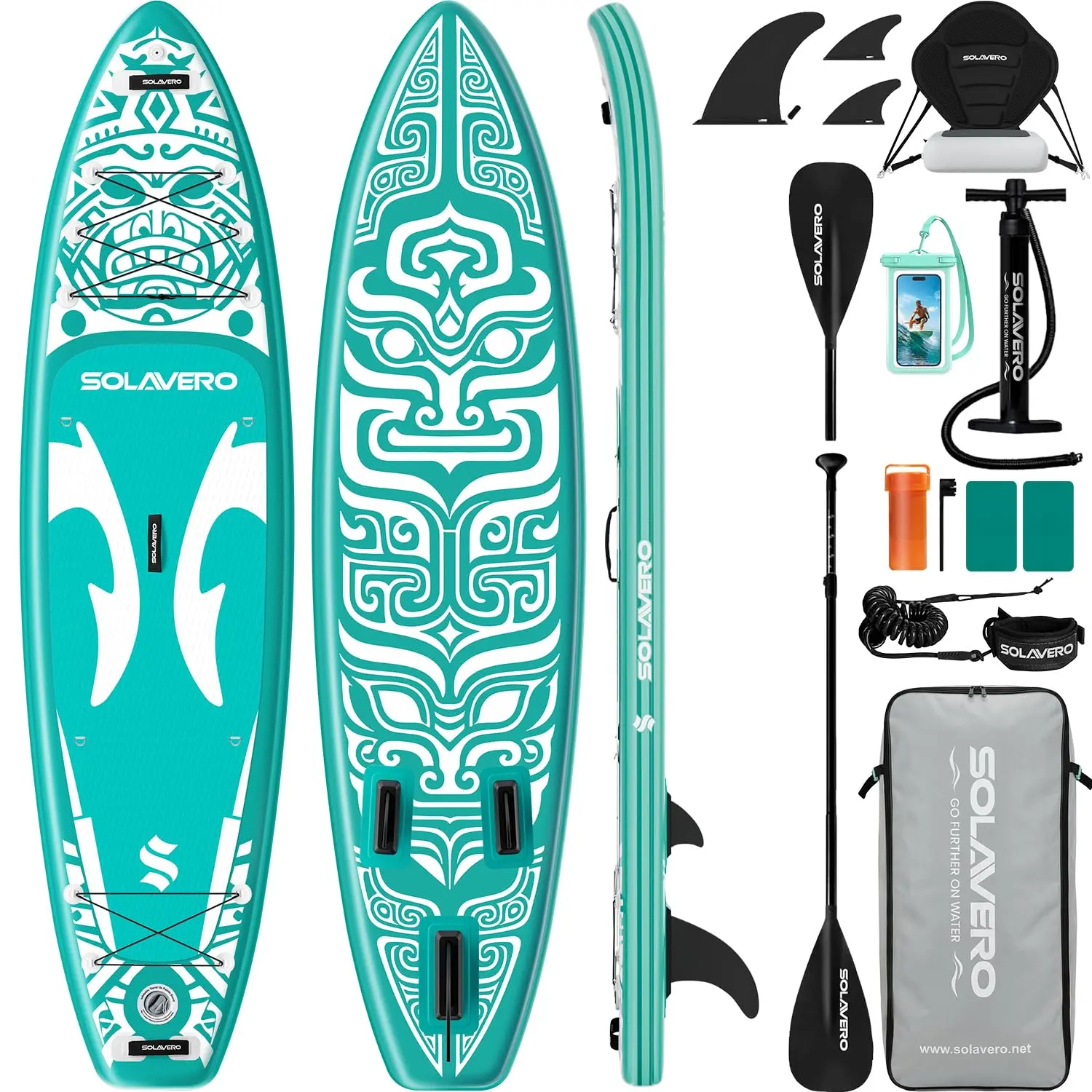 HLFURNITURE 11'6" Inflatable Stand Up Paddle Board (Inflatable Paddle Board) with Premium SUP Accessories - Extra Wide Stable Design, Non-Slip EVA Deck for Adults & Youth Outdoor Use
