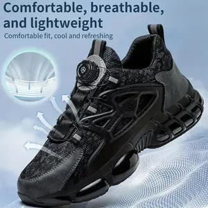 Steel Toe Shoes for Men Comfortable Safety Work Sneakers Industrial Non Slip Shoes Lightweight Puncture Proof 678