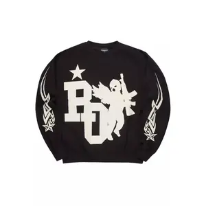 Danehsa Black Graphic Crewneck Sweatshirt