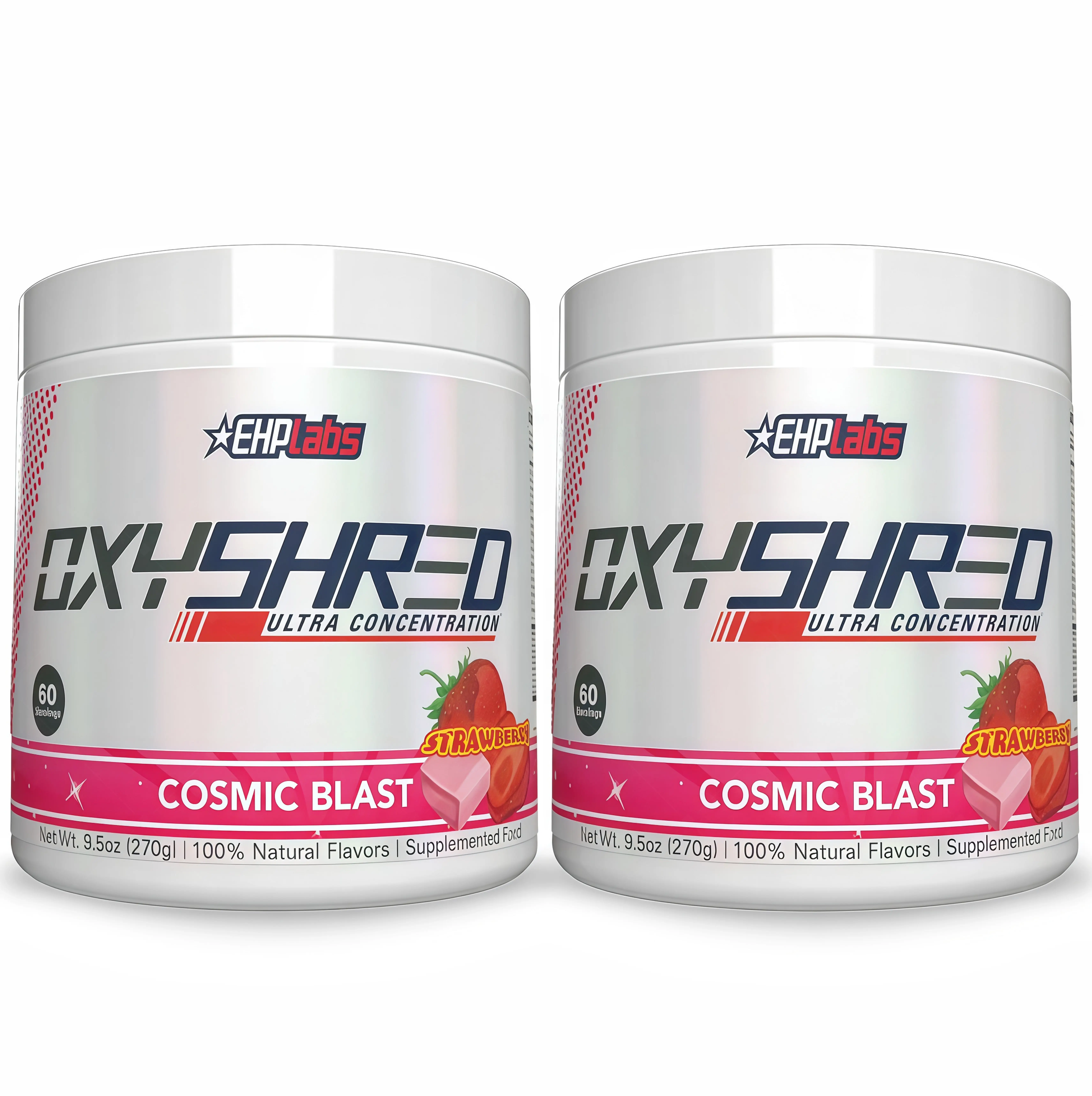 2 Piece EHPlabs OxyShred Ultra BF Concentration Pre Workout Powder 60 Serves 150mg Caffeine Sugar Free Vegan Friendly GlutenFree Men Women Health Fitness Supplements Cosmic Blast Flavor