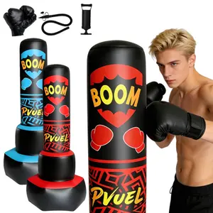 67" Freestanding Punching Bag for Adults Teenager Kids, Boxing Bag with Stand Kicking Bag Heavy Bag with Boxing Gloves, Women Men Kickboxing Bags for Beginners Training MMA Muay Thai Fitness
