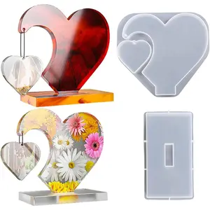 Large Photo Frame Resin Molds Heart Shape Silicone Molds for Epoxy Resin DIY Unique Mold for Resin Casting Art Crafts Table Home Decor Gift