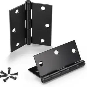 Basic interior door hinges, matte black, 3.5 inches x 3.5 inches square, suitable for bedrooms, schools, apartments, offices, residences, hospitals, cooperatives and other places