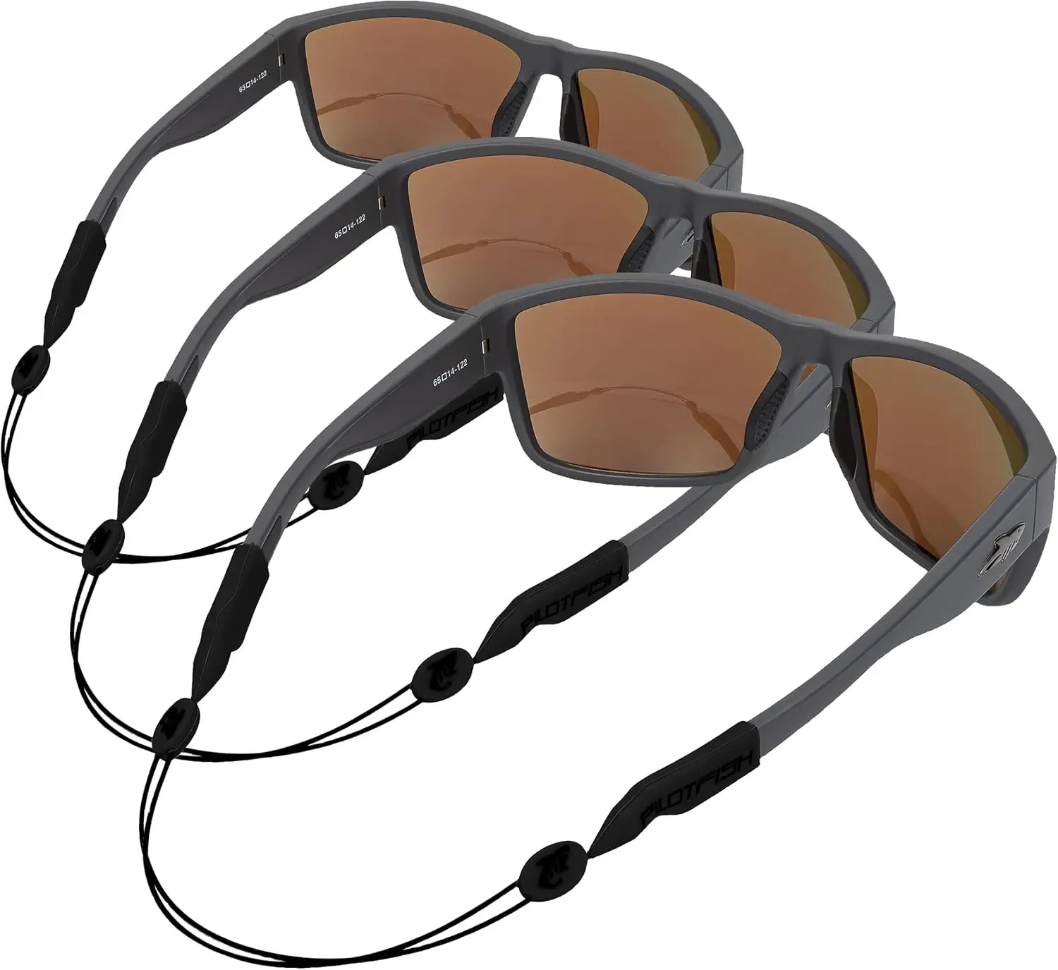 No Tail Adjustable Eyewear Retainer Cable Strap: Sunglasses, Eyeglasses, Glasses (14 Inch, Tactical Black) (Pack of 3)