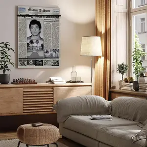 Tony Montana Newspaper Poster Print – Scarface Trendy Canvas Wall Art, Collectible Movie Decor Gift with Waterproof Design