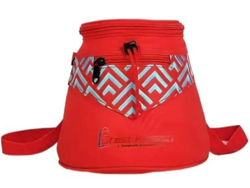 Small Chalk Bag for Hiking with Quick-Clip Belt and Three Zippered Pockets