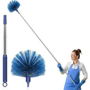 Cobweb Duster with Extension Pole, Retractable Dusters for Cobweb Cleaning, 81-inch Long Handle Spider Web Brush for Ceiling Fan, Ideal for Indoor Outdoor High Ceilings Cleaning