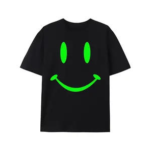 [Glow In The Dark Raver Tee] Retro Payeah Mens T Shirt - Happy Hardcore Smile Raver Glow In The Dark Print