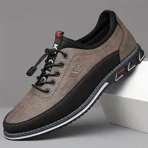 Men's Shoes Casual Stylish Plus Size Men's Color Block Oxfords - Comfy Non Slip Lace Up Rubber Sole Casual Shoes with Breathable Upper and Cushioned Insoles for Comfortable Walking