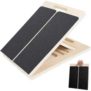 Slant Board for Calf Stretching, Adjustable Wooden Incline Board with Anti-Slip EVA Base, 300LB Capacity Portable Calf Stretcher for Physical Therapy, Squats, Ankle & Heel Support at Home/Gym