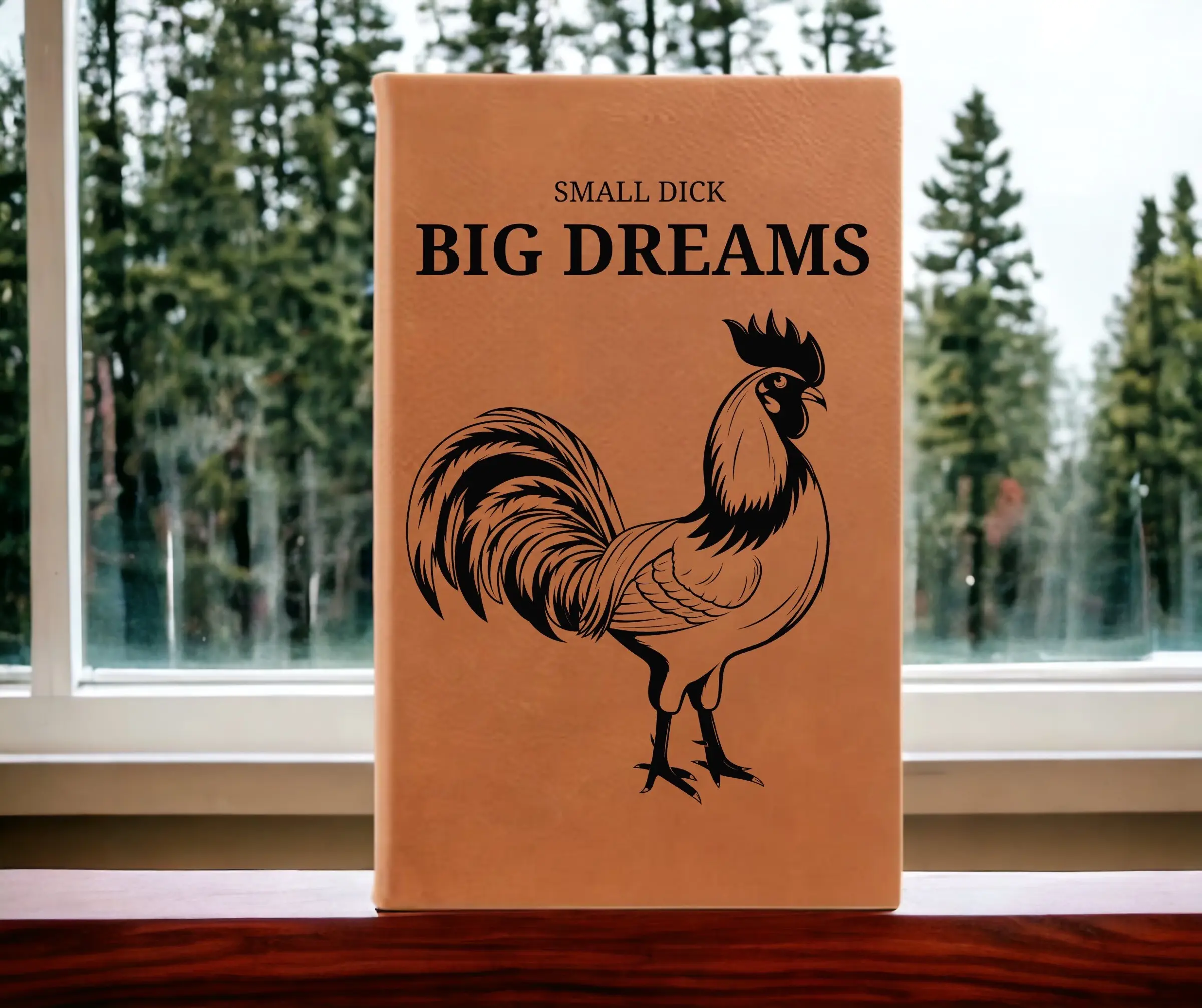 Personalized Men's Journal - Small Dick Big Dreams with Rooster Engraving