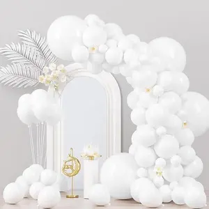 White Balloon Garland Arch Kit  for Birthday Baby Shower Graduation Wedding Anniversary Party Decorations 130pcs