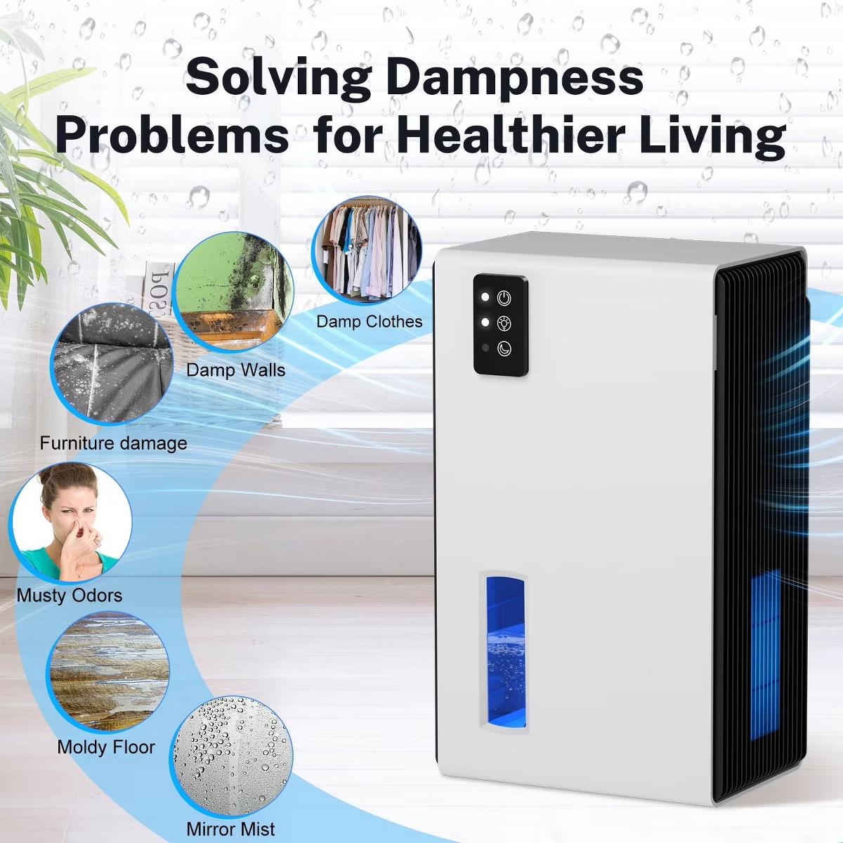 Dehumidifier for Home Bedroom And Bathroom with Quiet Sleep Mode and Auto Shut Off