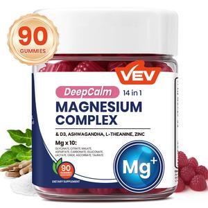 VEV 14-in-1 Magnesium– with Ashwagandha, L-Theanine, Vitamin D3 & Zinc, 90  Gummies