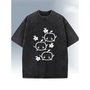 [Vintage Wash] Stardew Valley Junimos T-Shirt - Unisex 100% Cotton Casual Tee with Cute Character & Star Print, Soft Washed Blue, Round Neck, Short Sleeve, Lightweight Summer Top for Adults, Casual Summer Wear