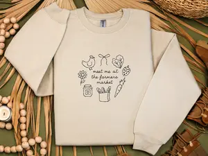 Meet Me at the Farmers Market Embroidered Sweatshirt