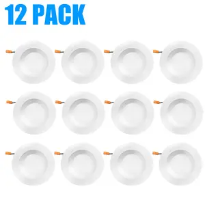 SEURON 12 Pack 6 Inch E26 5CCT LED Can Lights Retrofit Recessed Lighting Smooth Trim Dimmable Multicolor 1100 Lumens 50000 Hours Life Ideal for Living Room Bedroom Kitchen Bathroom Installation Compact
