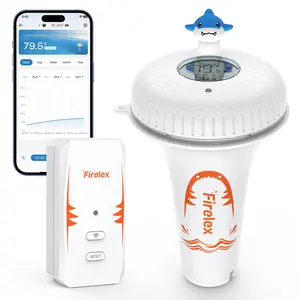 FIRELEX Wireless Pool Thermometer (with WiFi Gateway Kit), Adorable Shark-Shaped Design, IPX7 Waterproof, Supports Smart App Control and Alexa Voice Control, Ideal for Swimming Pools, Hot Tubs, and Jacuzzis